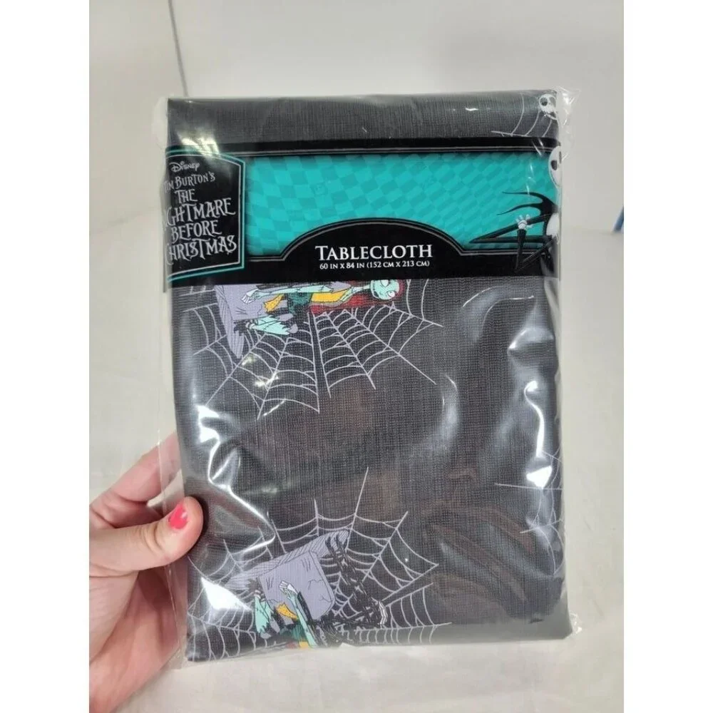 The‎ Nightmare Before Christmas Black Spiderwebs Tablecloth 60